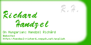 richard handzel business card